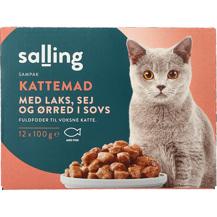Vådfoder i sovs m. fisk