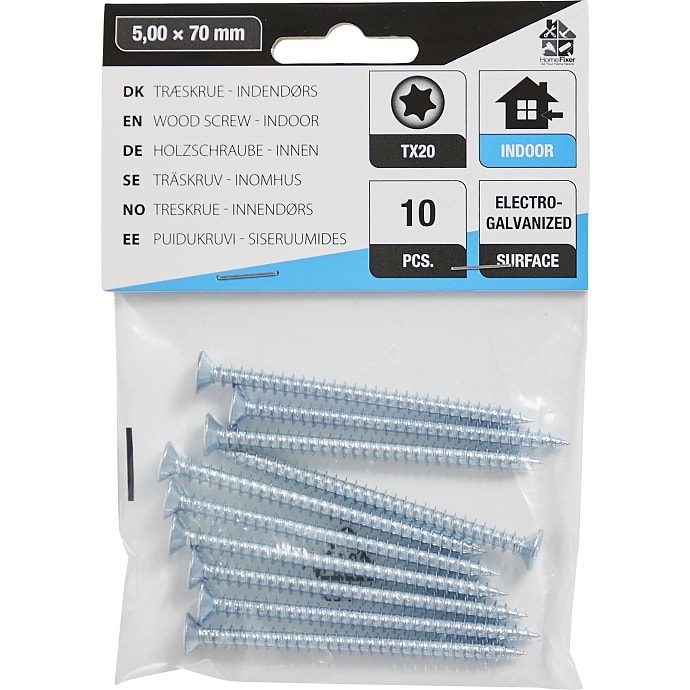 HomeFixer skruer 5.0x70 mm 10 stk