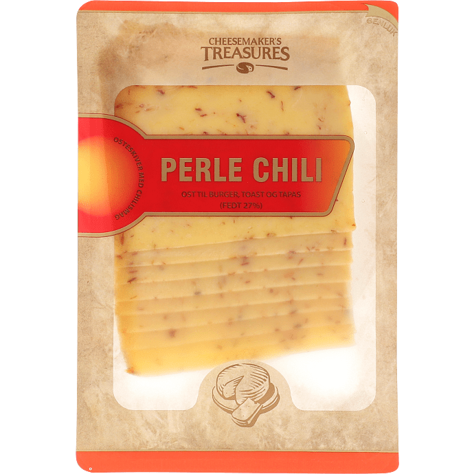 Gouda i skiver m. chiliflager