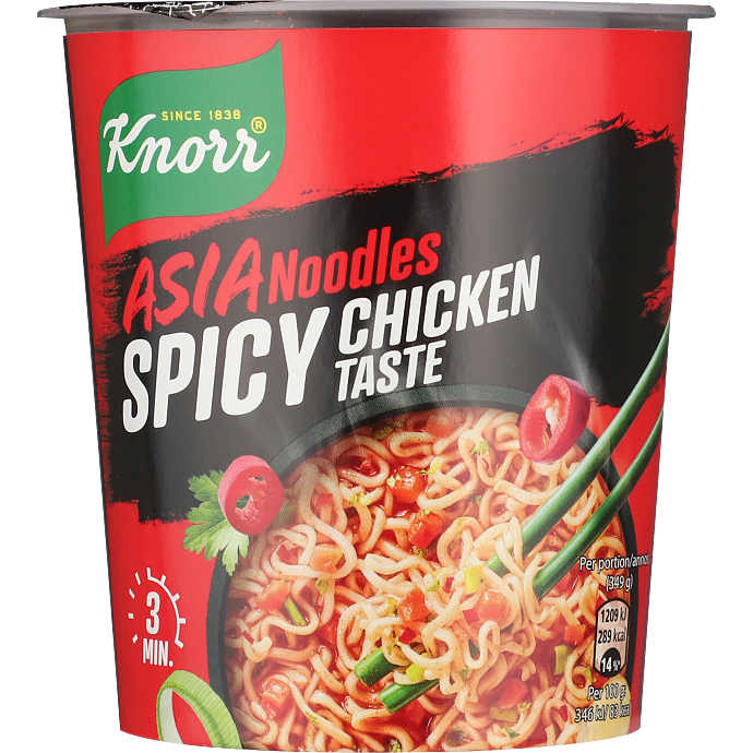 Instant kopnudler m. spicy kyllingesmag