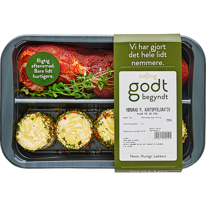 Mørbrad m. kartoffelgratin