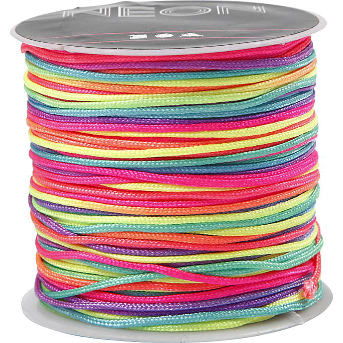 Multicolor knyttesnor 1 mm tyk - 28 meter