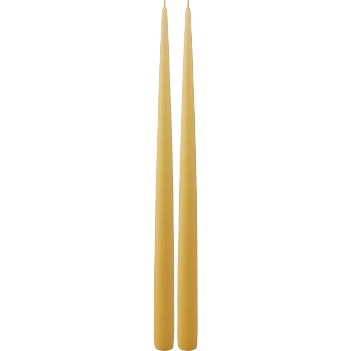 Windsor hånddyppede stagelys 39 cm 2-pak - gul