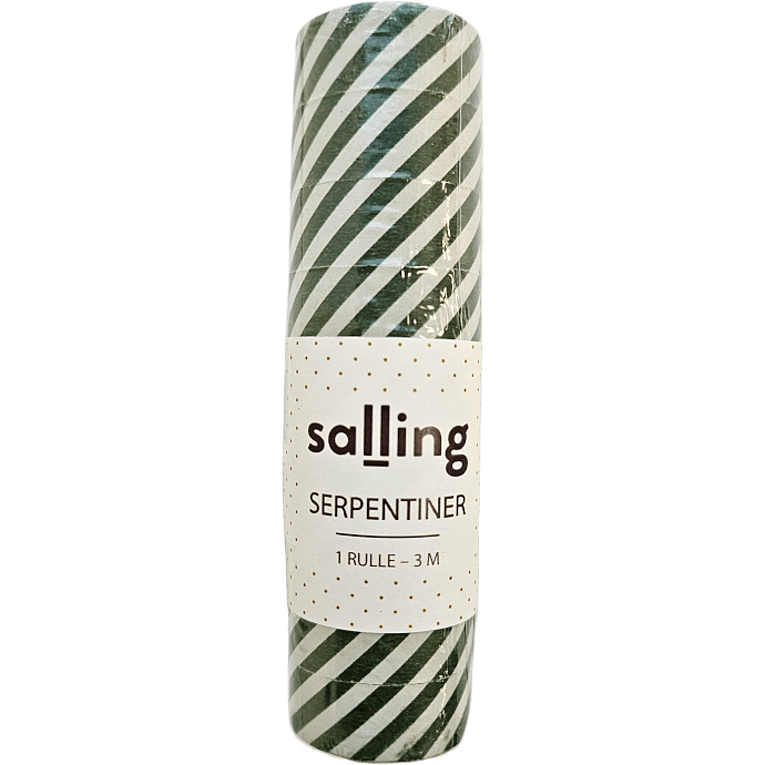 Salling serpentiner L: 3 meter - Grønne striber