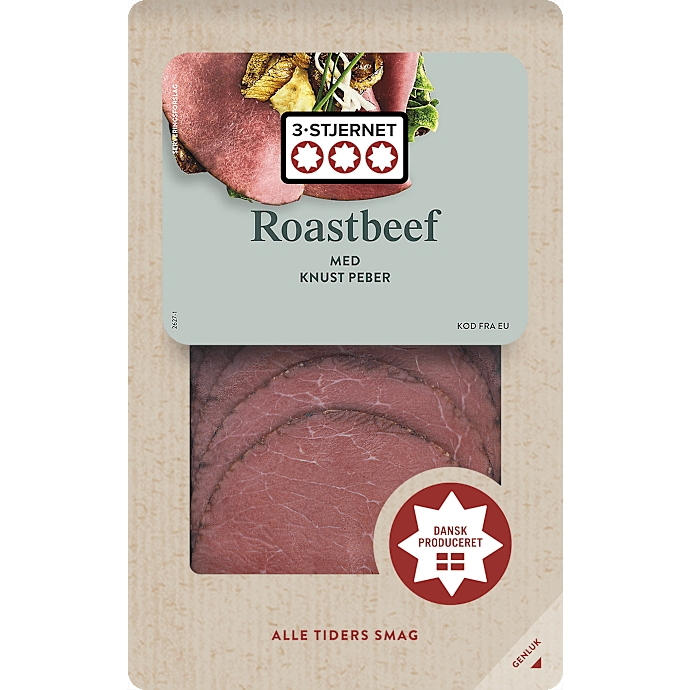 Roastbeef i skiver m. peber