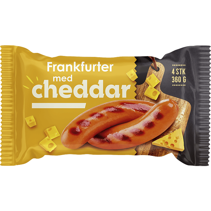 Frankfurter m. ost 53% kød