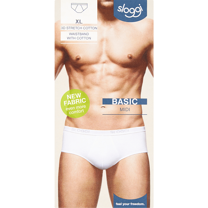 Sloggi herre midi basic str. M - hvid