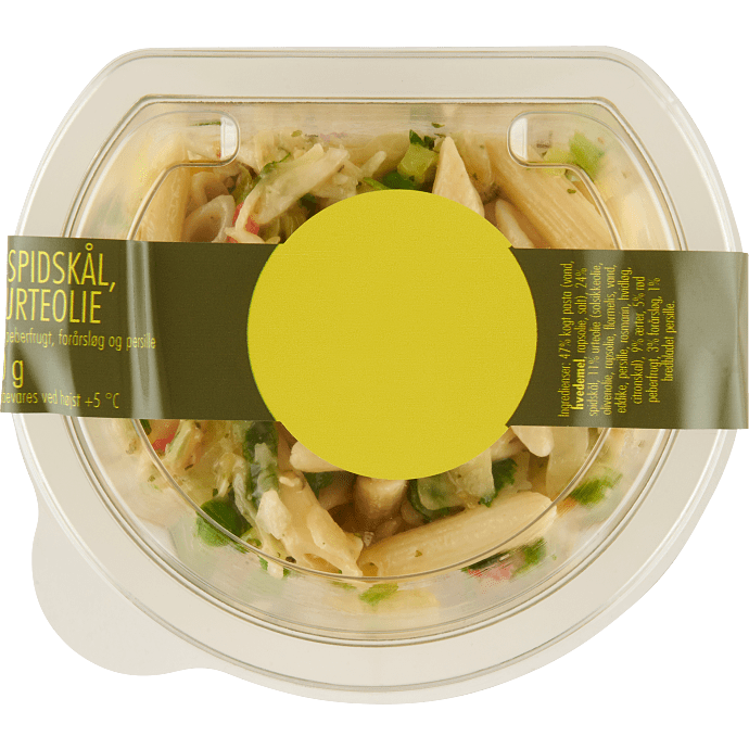Salat m. kål, pasta og urteolie