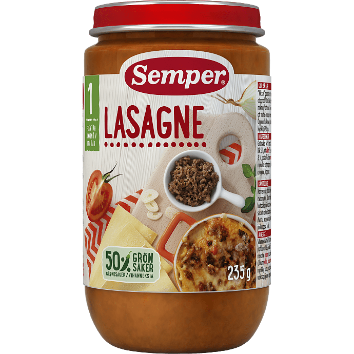 Mos m. lasagne fra 12 mdr.