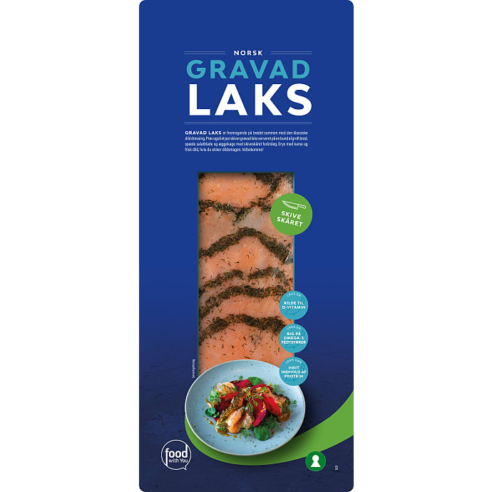 Gravad laks i skiver
