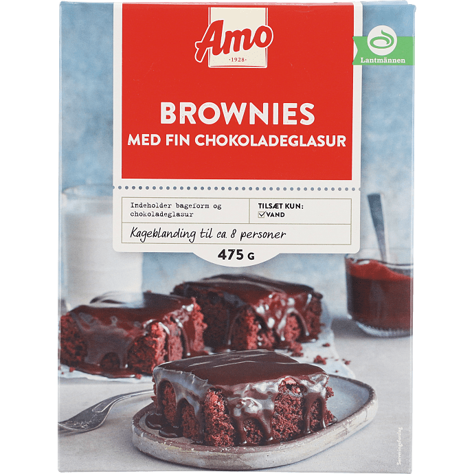 Brownie m. chokoladeglasur