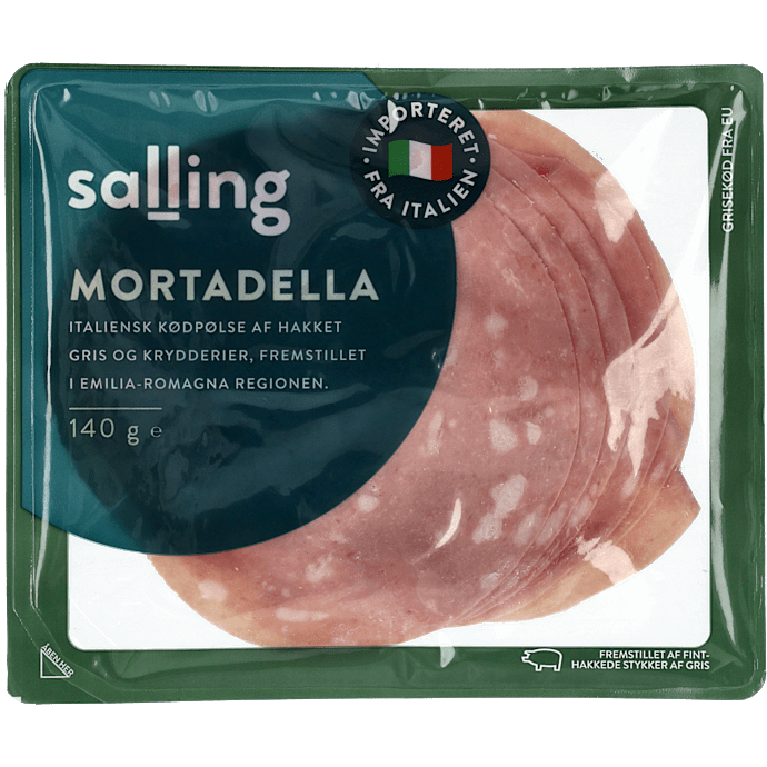 Italiensk mortadellapølse i skiver