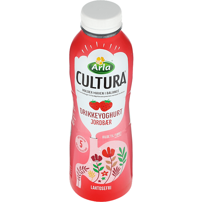 Drikkeyoghurt m. jordbær 1.0 % fedt laktosefri