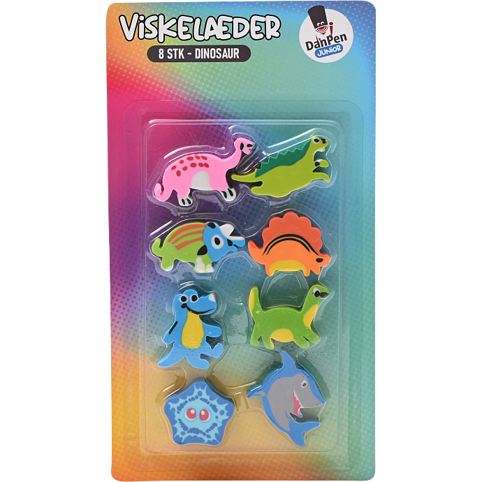 Danpen junior viskelædere dinosaur 8-pak