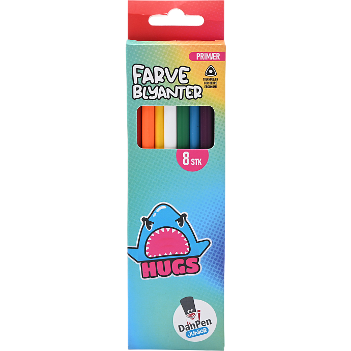 Danpen junior farveblyanter solid 8-pak