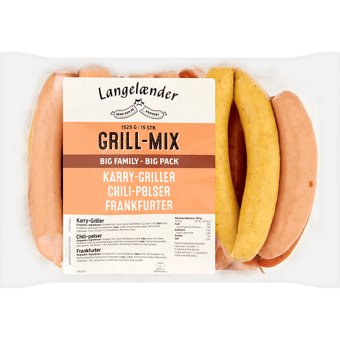 Frankfurtere m. karry og chili