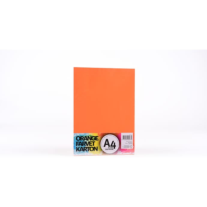 Farvet karton A4 10 ark - orange