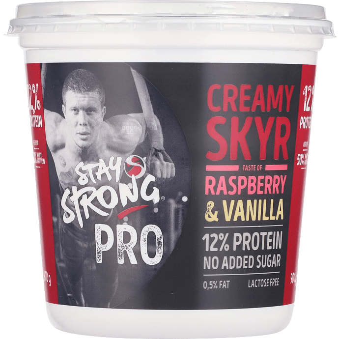 Skyr m. hindbær og vanilje 0,5% fedt