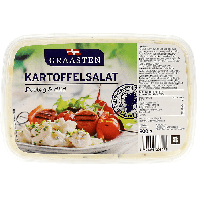 Kartoffelsalat m. purløg og dild