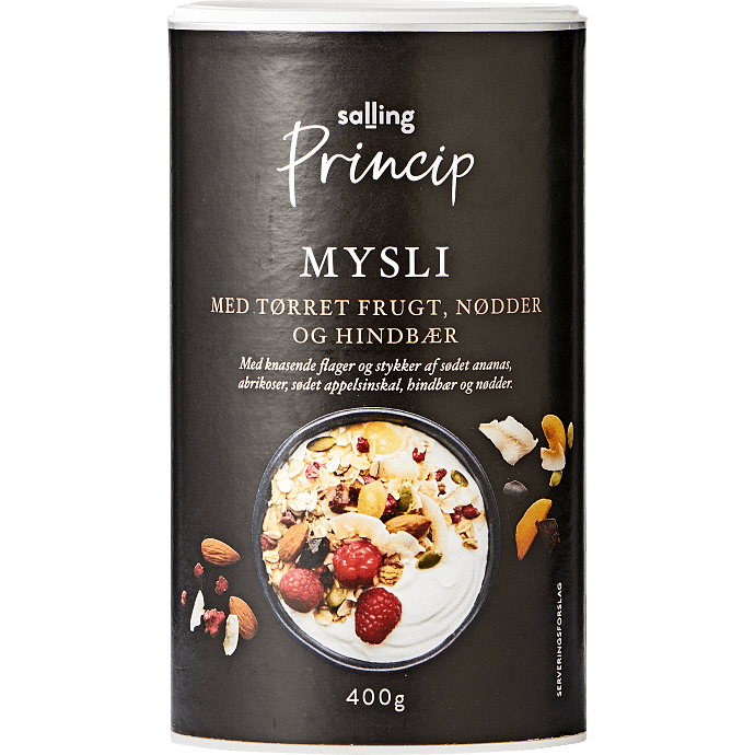 Müsli m. nødder og hindbær