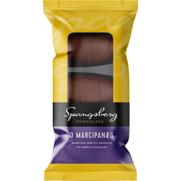 Marcipanæg m. mørk chokolade