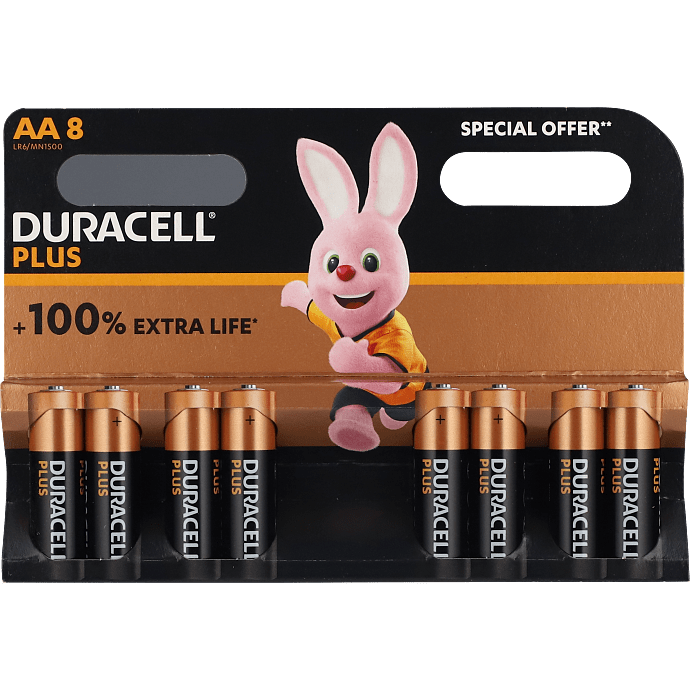 Duracell Plus AA batterier 8-pak