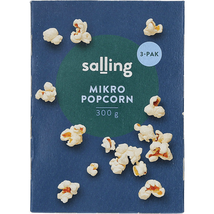 Popcorn m. salt til mikrobølgeovn
