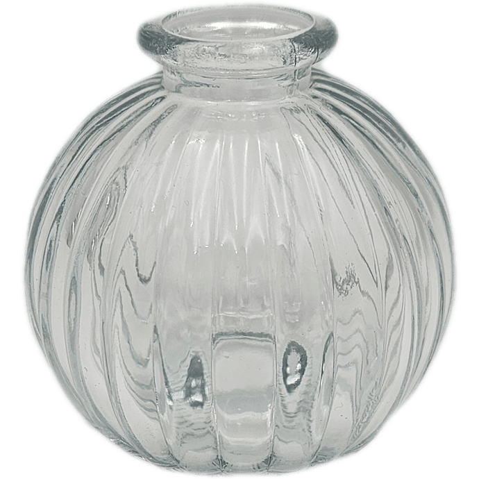 Vase med riller H: 8 cm - klar