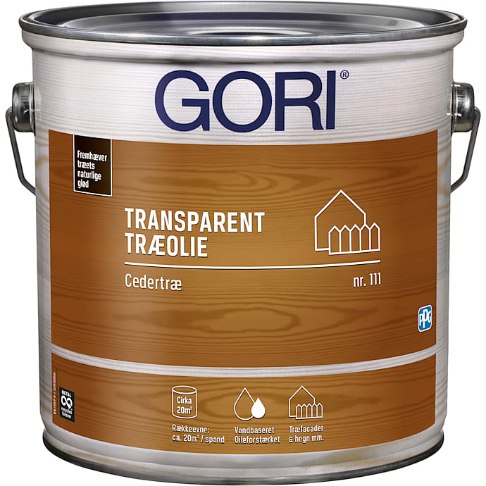 Gori 111 transparent træolie cedertræ 2,5 liter