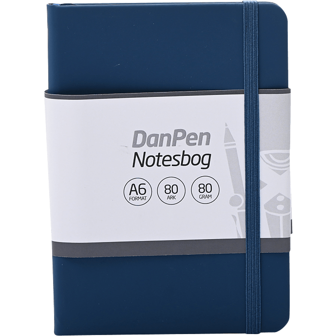Danpen notesbog PU A6 - blå
