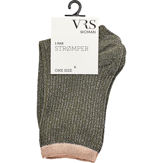 VRS dame glimmerstrømper str. onesize - grøn