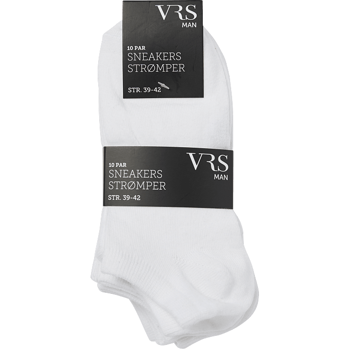 VRS dame 10-pak sneakers strømper str. 35/38 - hvid