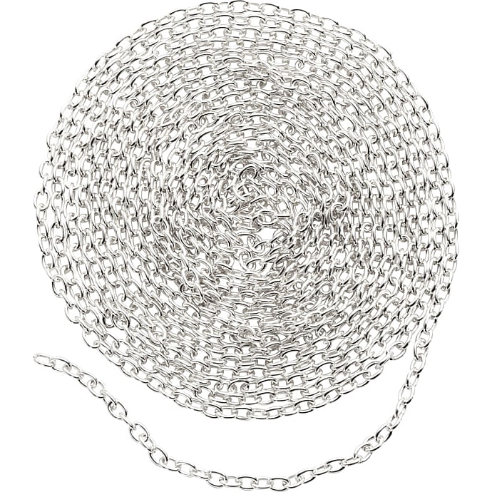 Kæde, forsølvet, b: 2 mm, l: 2 meter