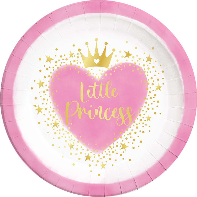 Paptallerkener Ø:23 cm 8-pak - My Little Princess