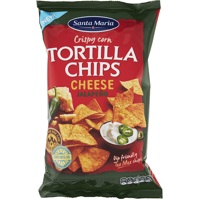Tortillachips m. ost og jalapeños