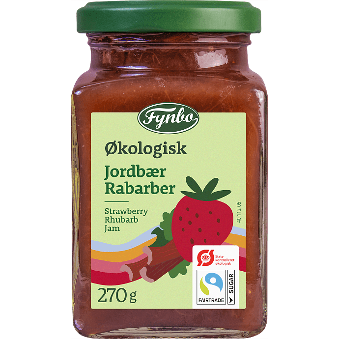 Jordbær- og rabarbermarmelade øko