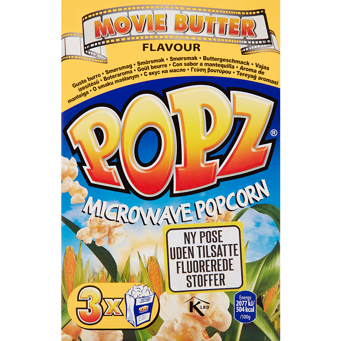 Popcorn m. smørsmag til mikrobølgeovn