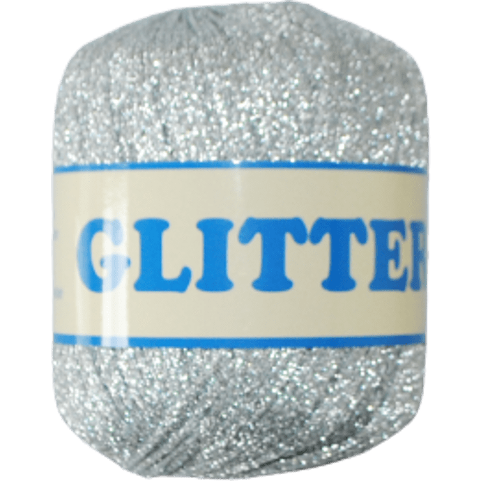Lurex Glitter garn 25g 160m - Sølv 10
