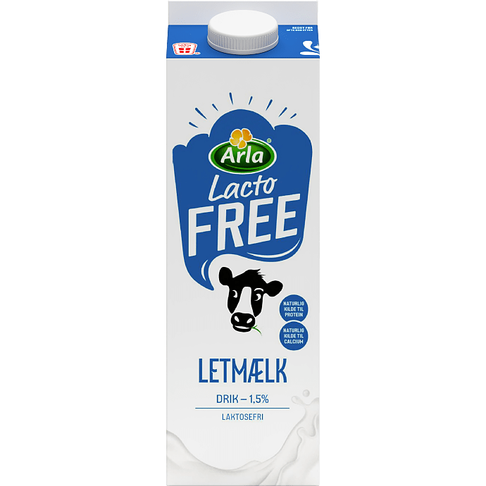 Letmælk 1,5% fedt laktosefri