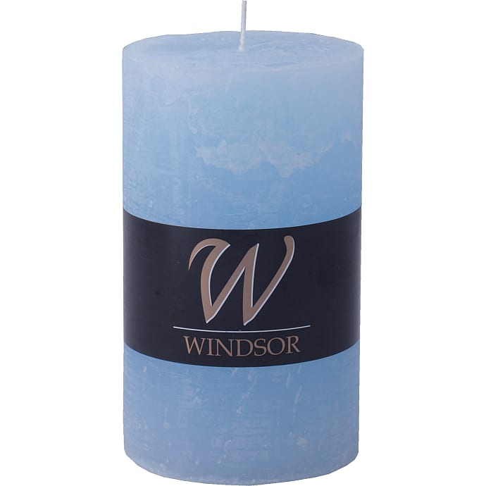 Windsor rustikt bloklys 7x12 cm - lyseblå