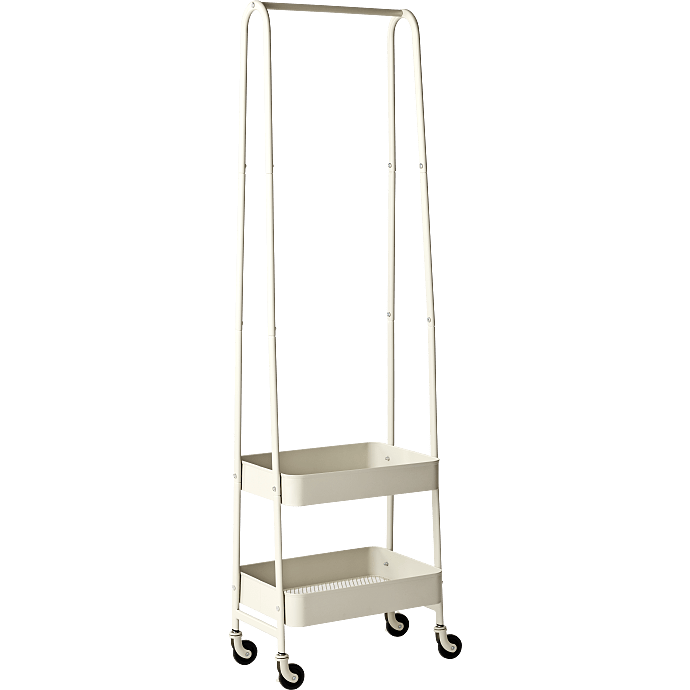 Blom trolleystativ med 2 hylder - varm grå
