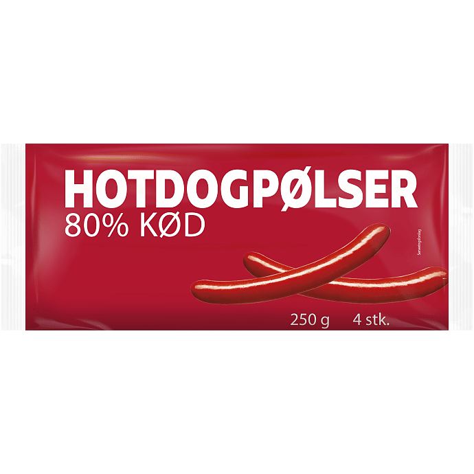 Hotdogpølser 77% kød