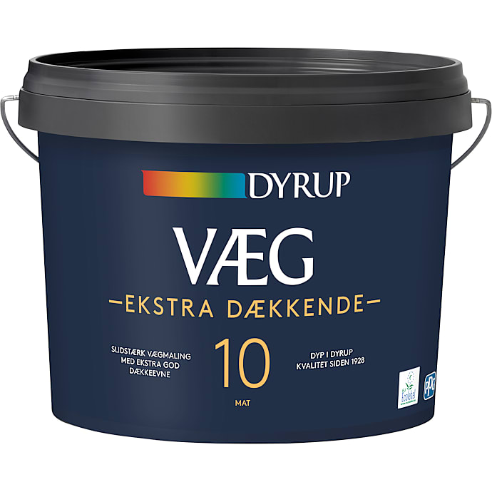 Dyrup vægmaling Ekstra dækkende 9 liter - hvid