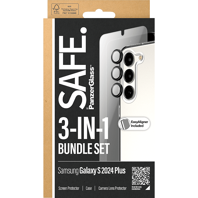 PanzerGlass SAFE 3-i-1 beskyttelsessæt Samsung Galaxy S24 Plus