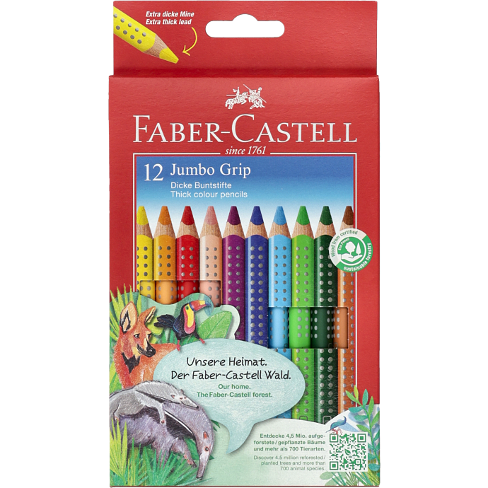Faber-Castell jumbo grip farveblyanter - 12 stk.