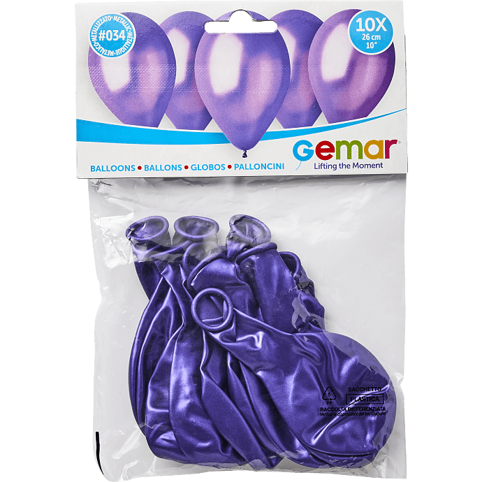 Latexballoner 26 cm 10- pak - metallic lilla