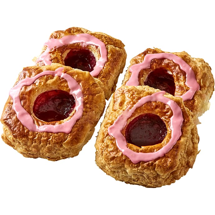 Fastelavnsbolle m. hindbær - 4 stk