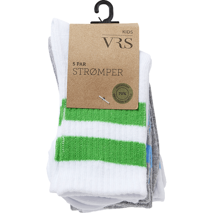 VRS børn 5-pak strømper str. 31/34 - multifarvet
