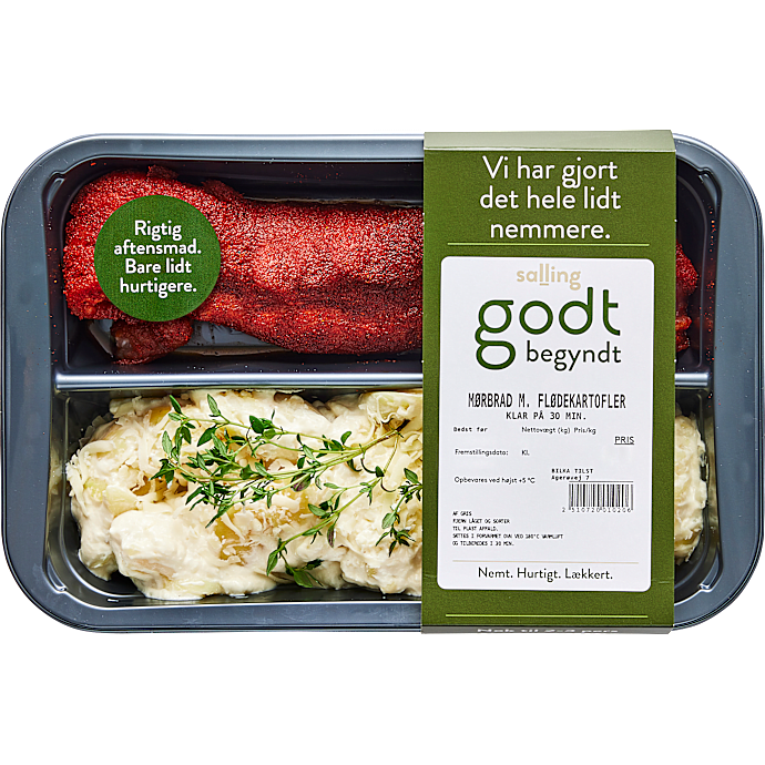 Krydret mørbrad af gris m. flødekartofler