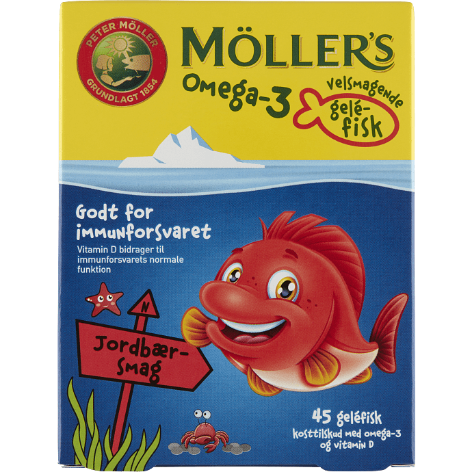 Omega-3 m. jordbærsmag